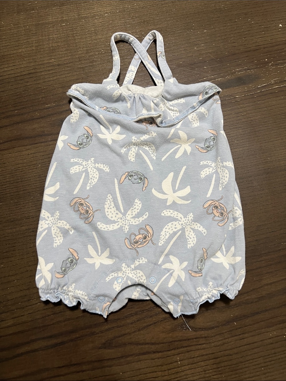 Sleeveless Baby Romper with Palm & Character Print 1of2